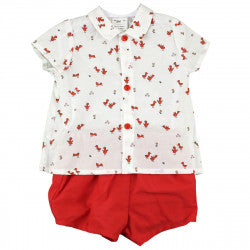 Chicks printed shirt and red short