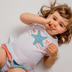 Girls swim wear ruffle starfish